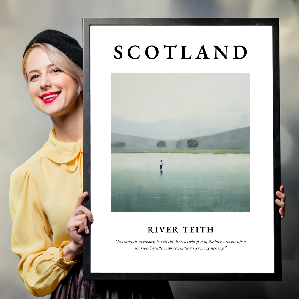 Person holding a poster of River Teith