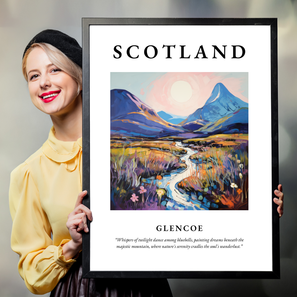 Person holding a poster of Glencoe