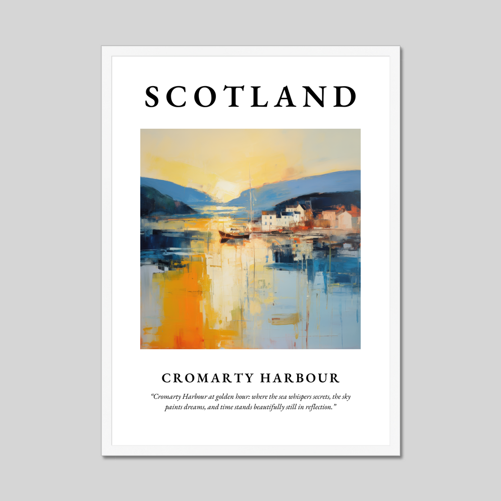 Poster in a white frame with the word Scotland