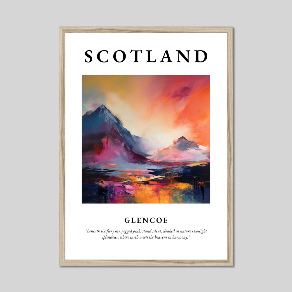 Poster in a natural frame with the word Scotland