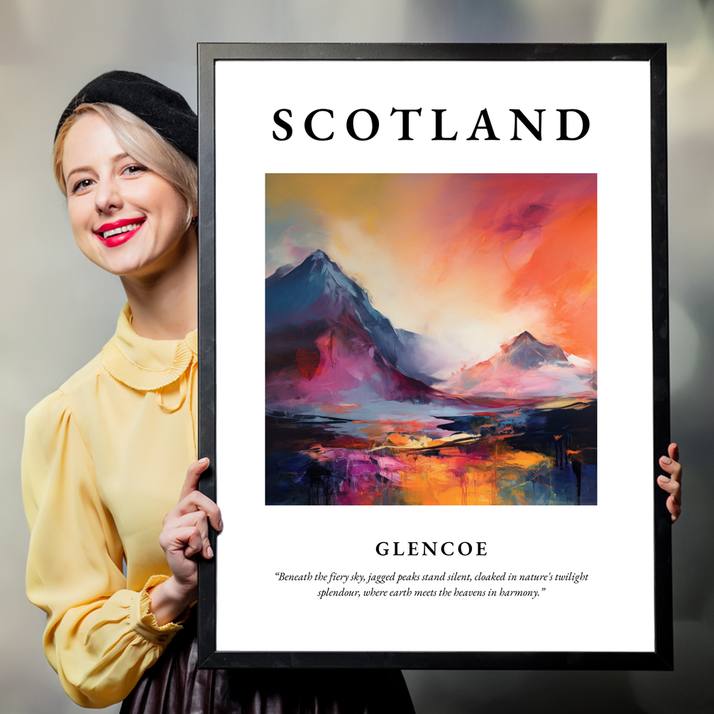 Person holding a poster of Glencoe