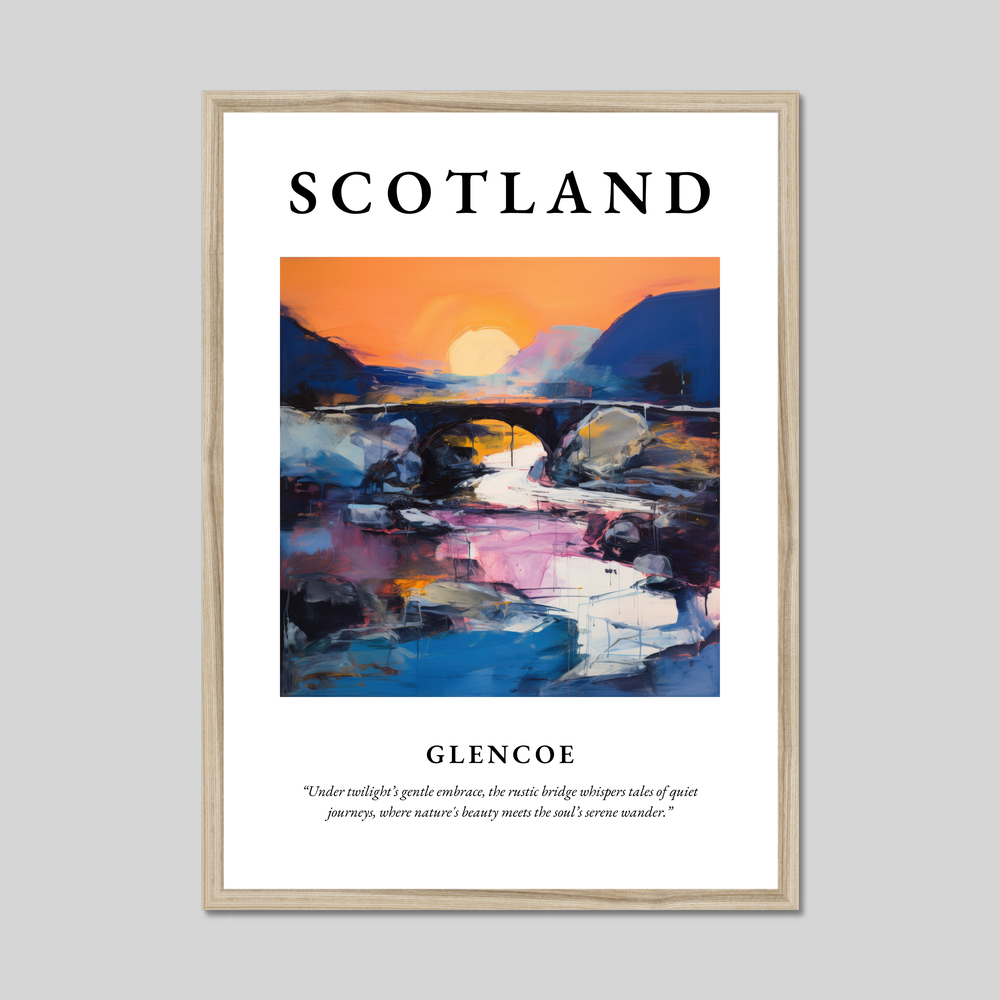 Poster in a natural frame with the word Scotland