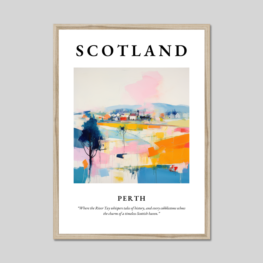 Poster in a natural frame with the word Scotland