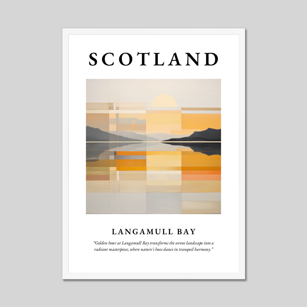 Poster in a white frame with the word Scotland