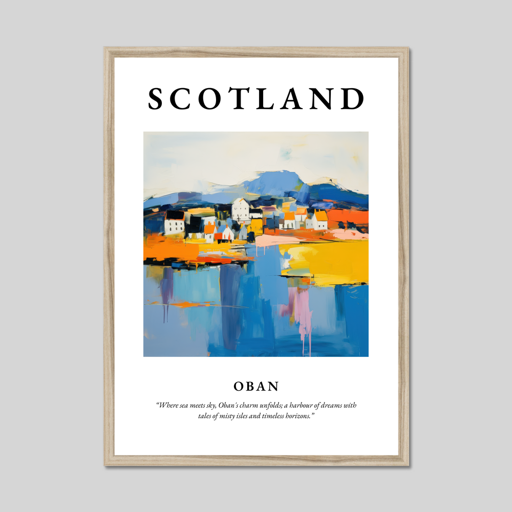 Poster in a natural frame with the word Scotland