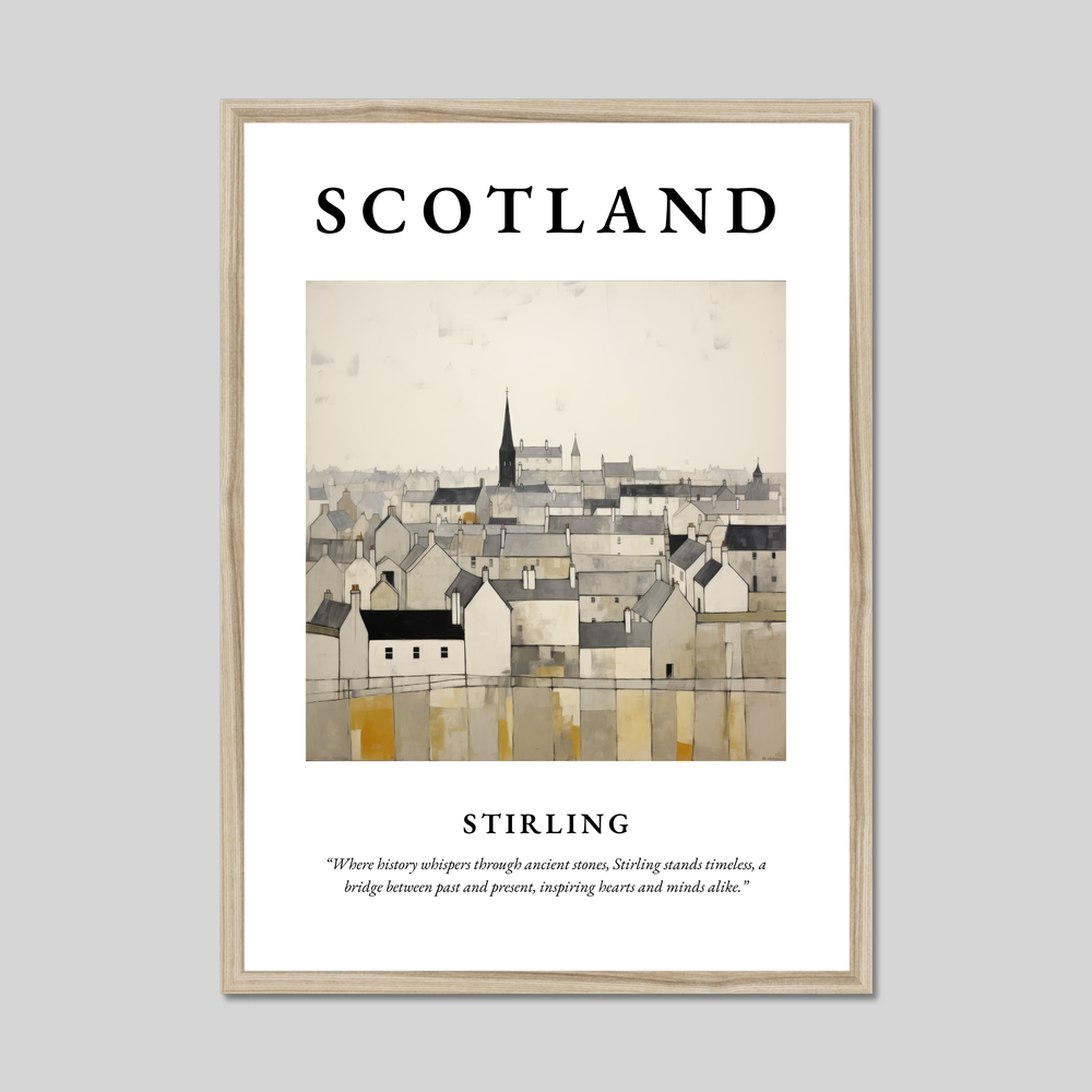 Poster in a natural frame with the word Scotland