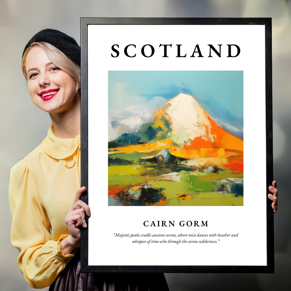 Person holding a poster of Cairn Gorm