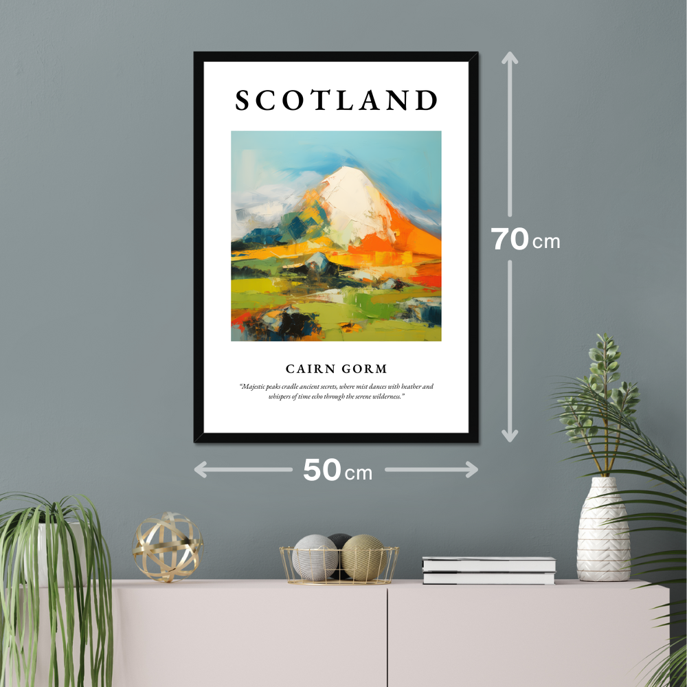 Poster of Cairn Gorm hanging on a wall