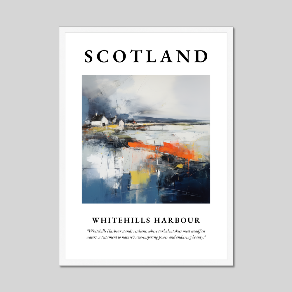 Poster in a white frame with the word Scotland