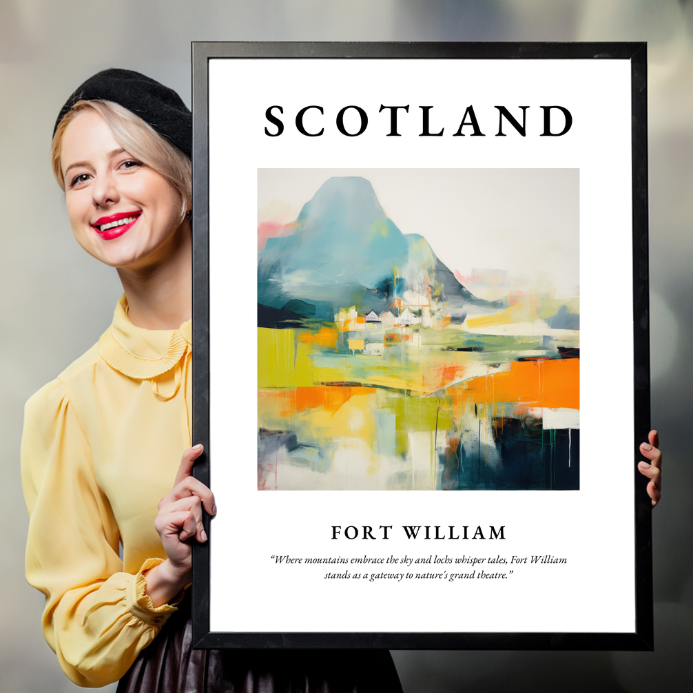 Person holding a poster of Fort William