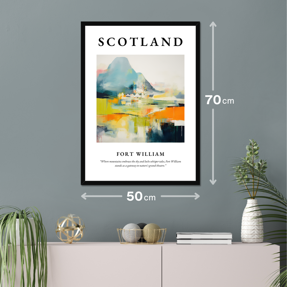 Poster of Fort William hanging on a wall