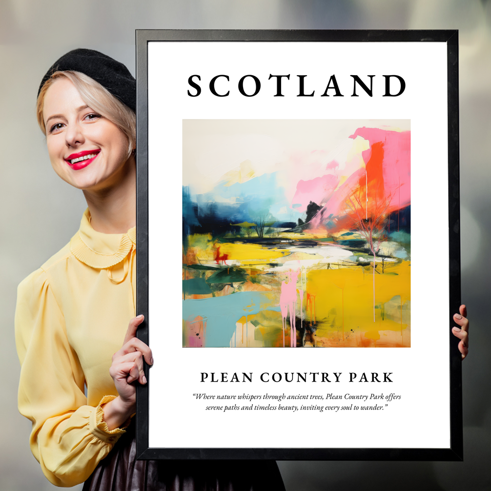 Person holding a poster of Plean Country Park