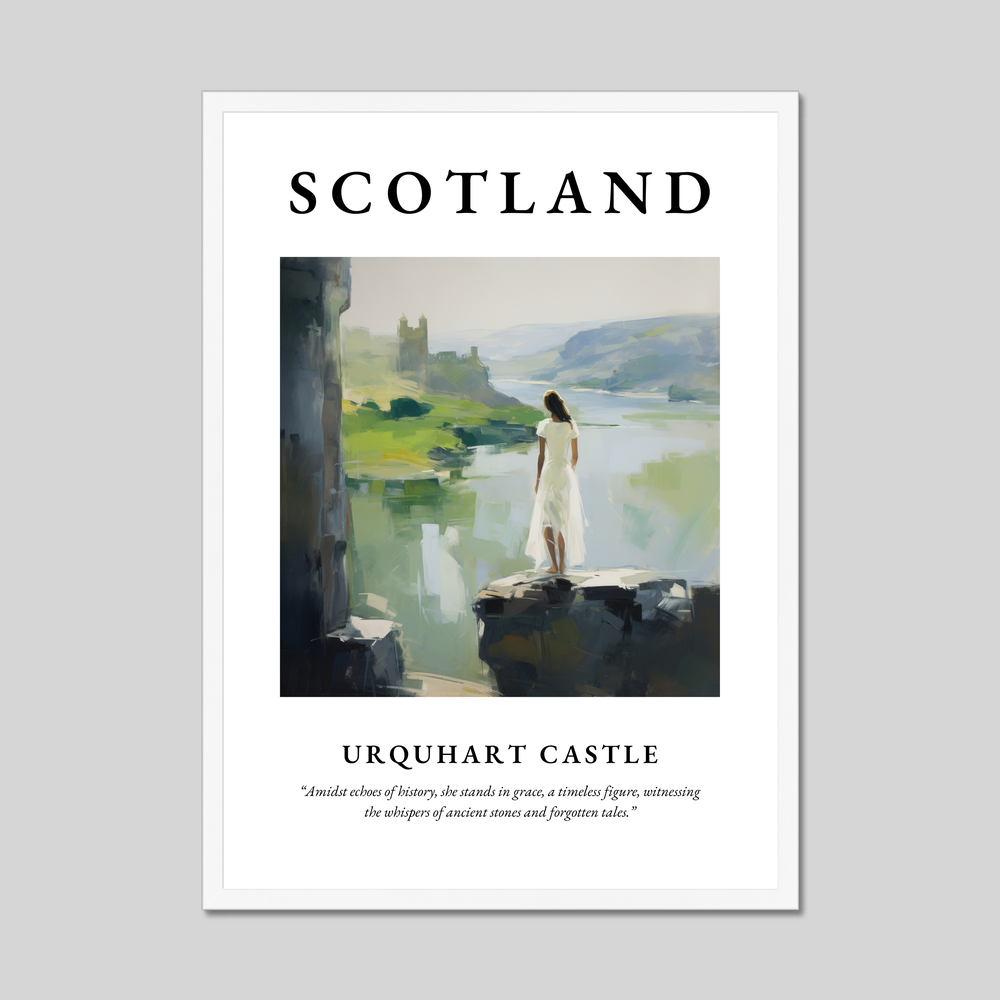 Poster in a white frame with the word Scotland