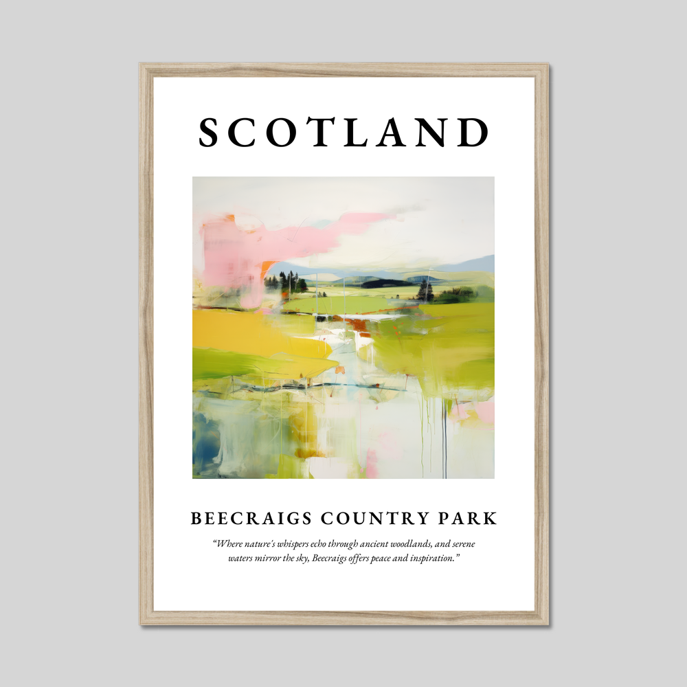 Poster in a natural frame with the word Scotland