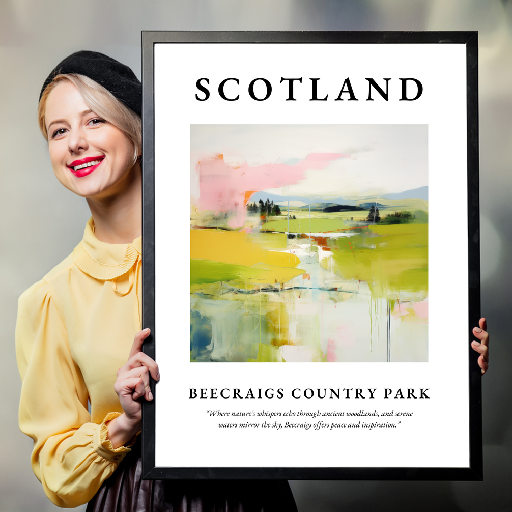 Person holding a poster of Beecraigs Country Park