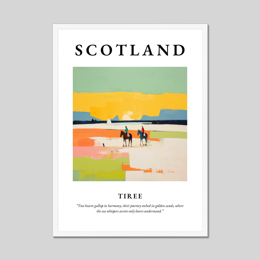 Poster in a white frame with the word Scotland