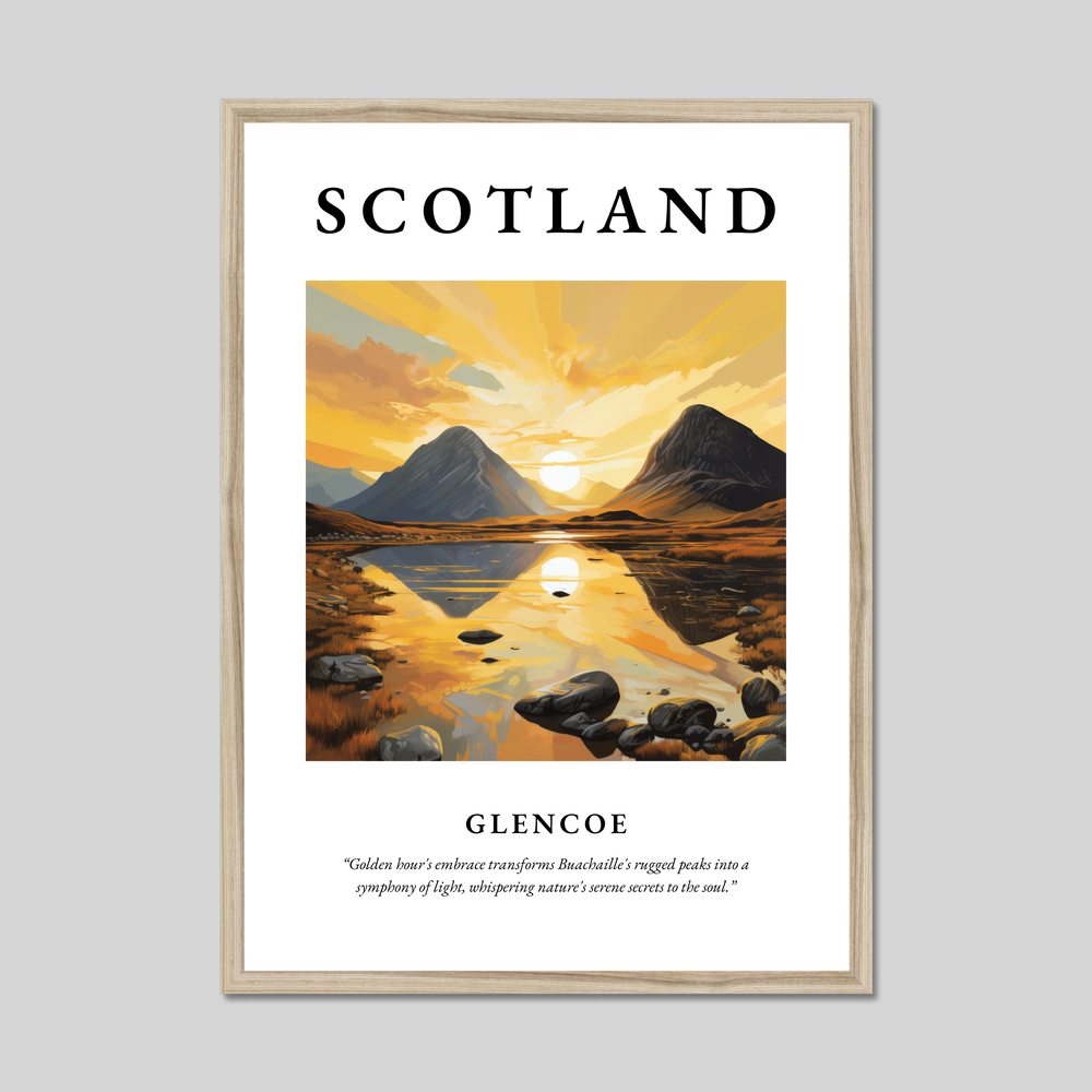 Poster in a natural frame with the word Scotland