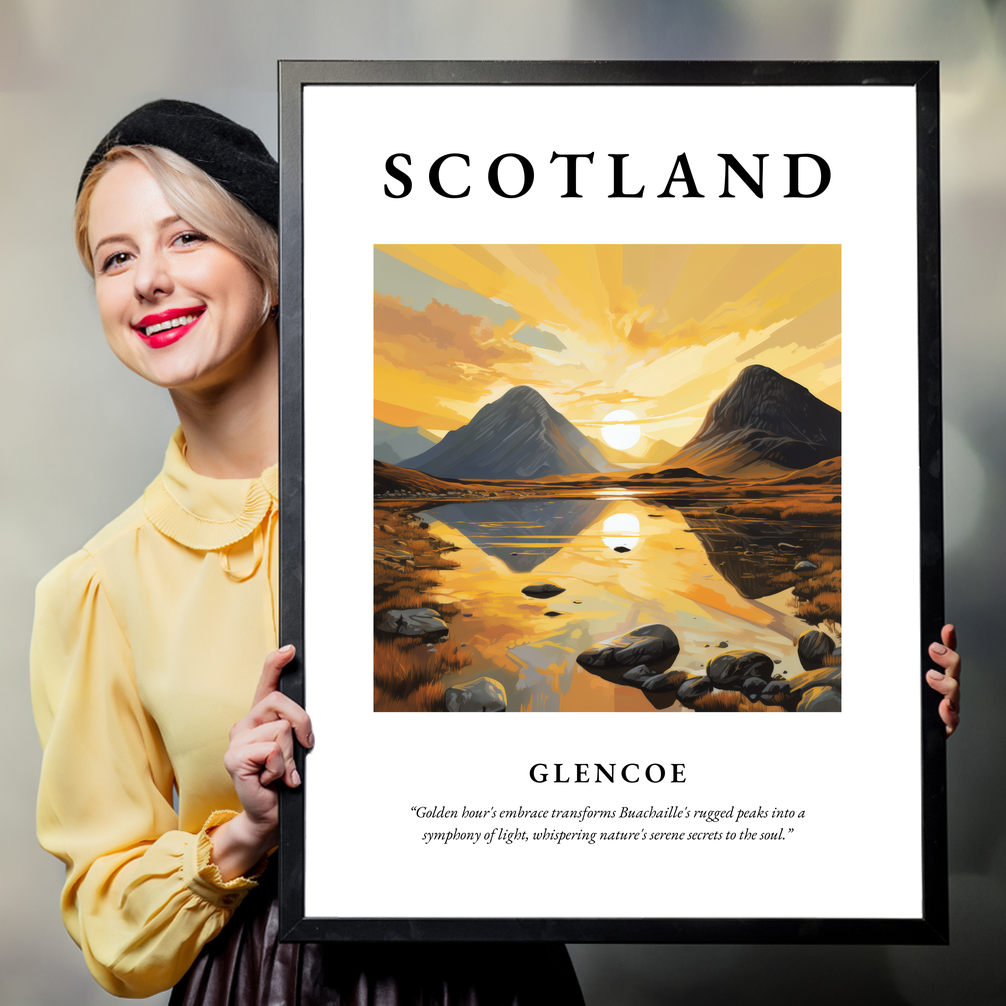 Person holding a poster of Glencoe