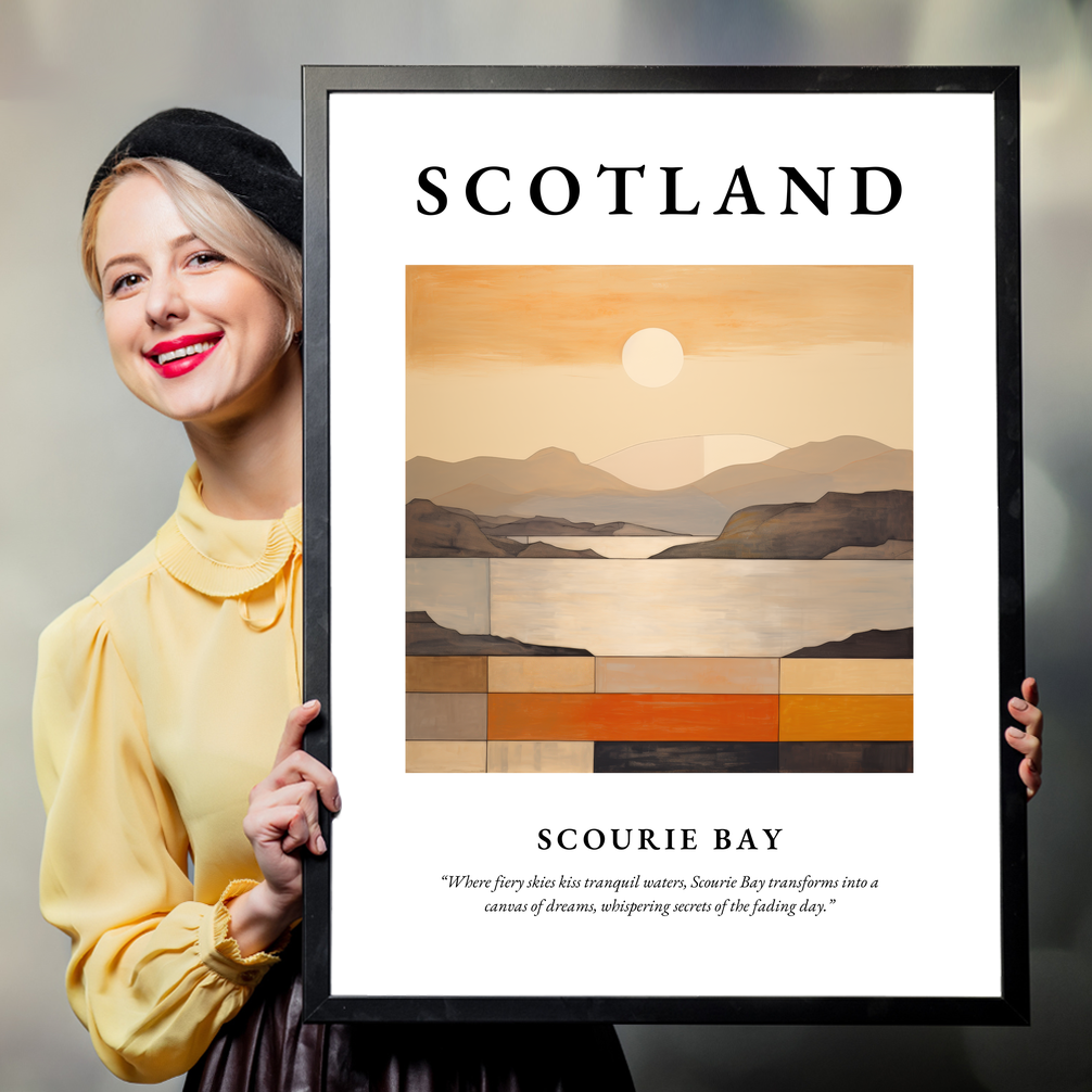 Person holding a poster of Scourie Bay