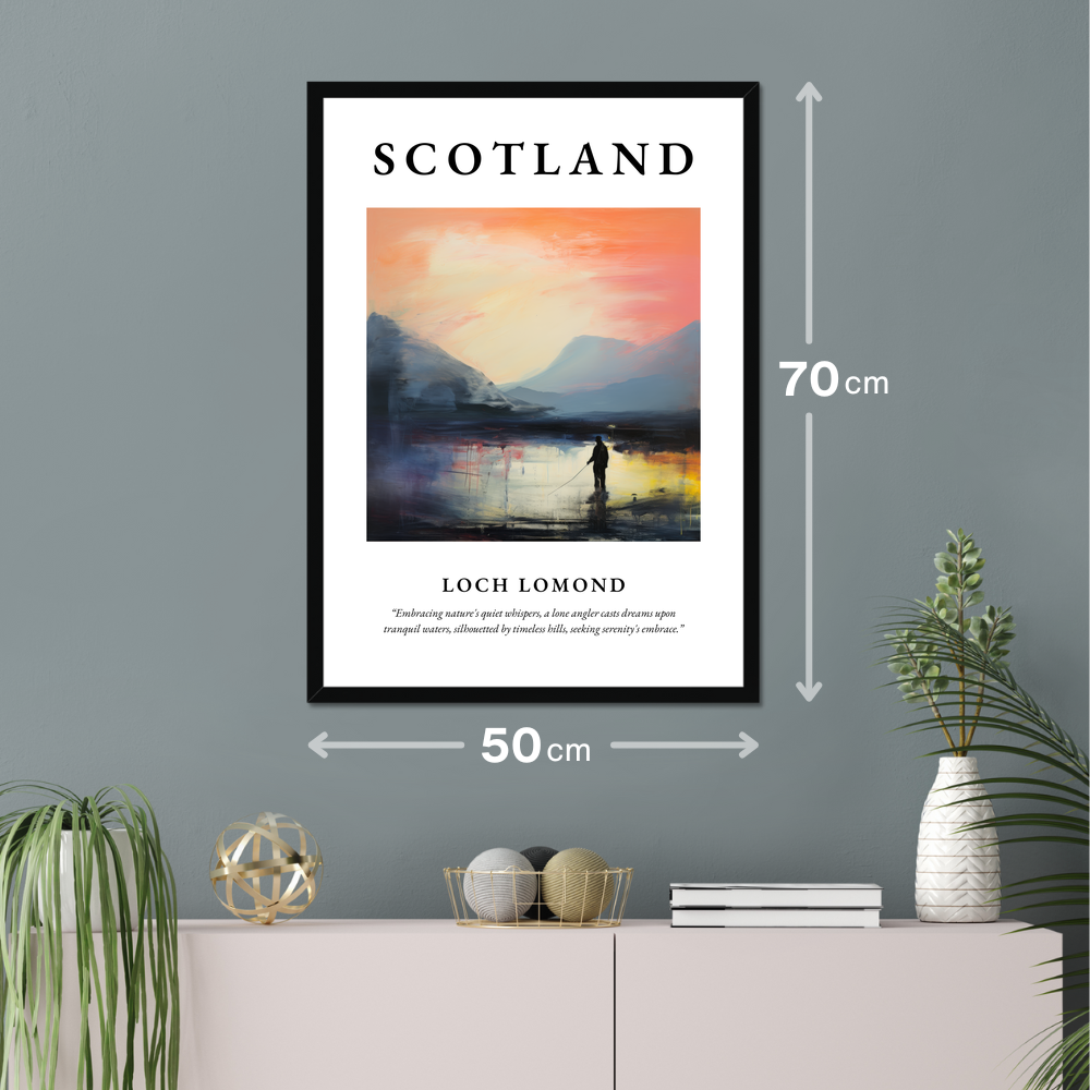 Poster of Loch Lomond hanging on a wall