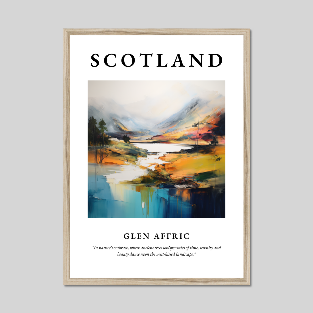 Poster in a natural frame with the word Scotland