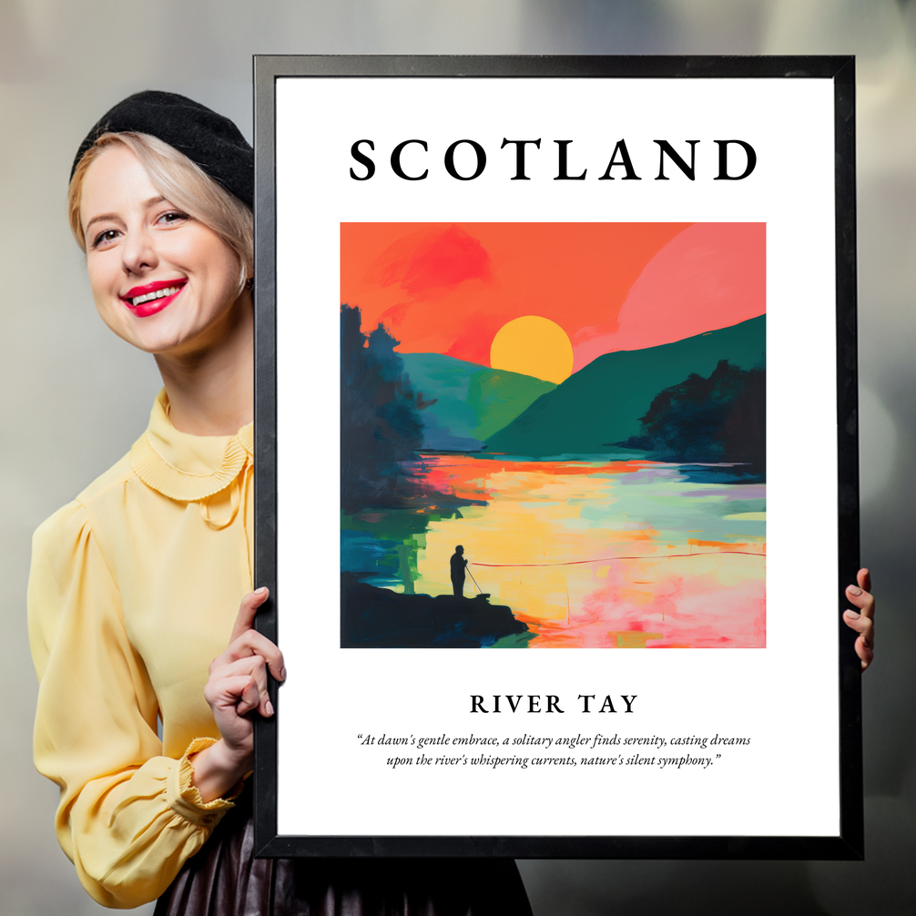 Person holding a poster of River Tay