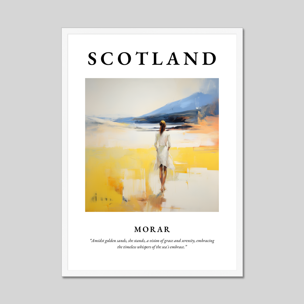 Poster in a white frame with the word Scotland