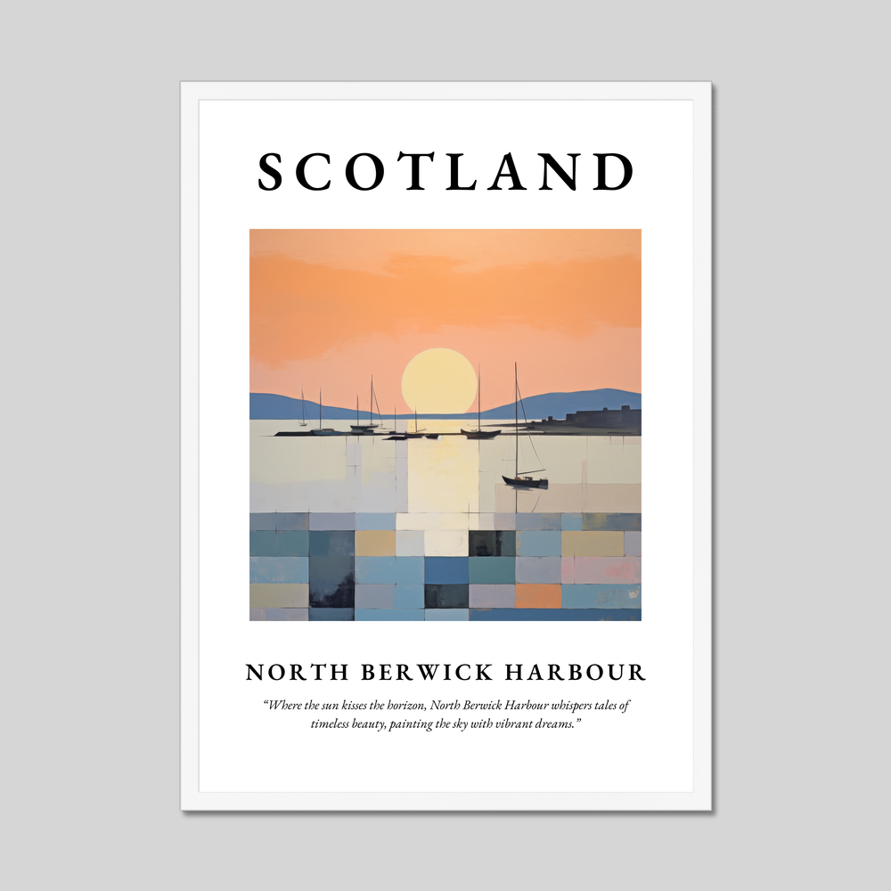 Poster in a white frame with the word Scotland