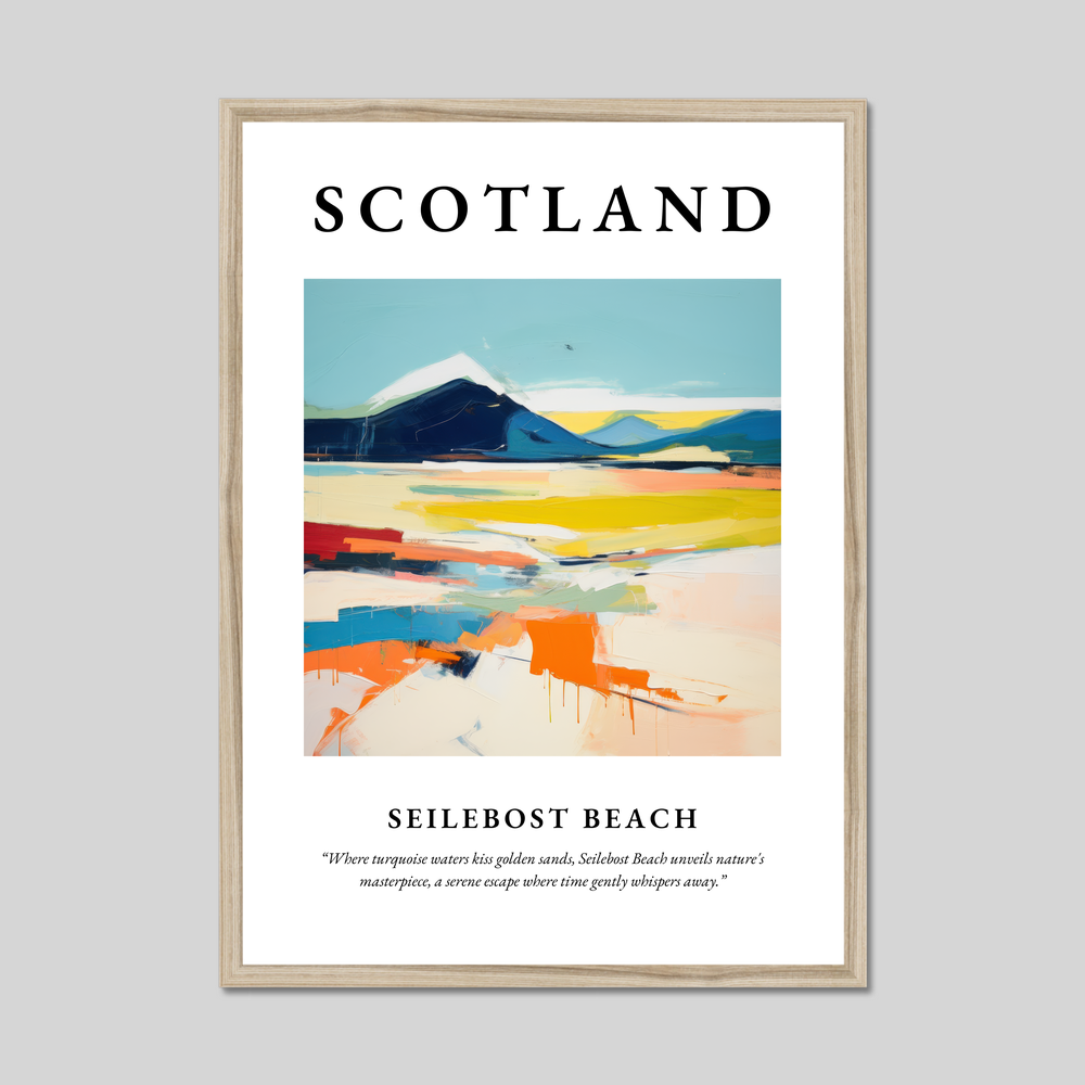 Poster in a natural frame with the word Scotland