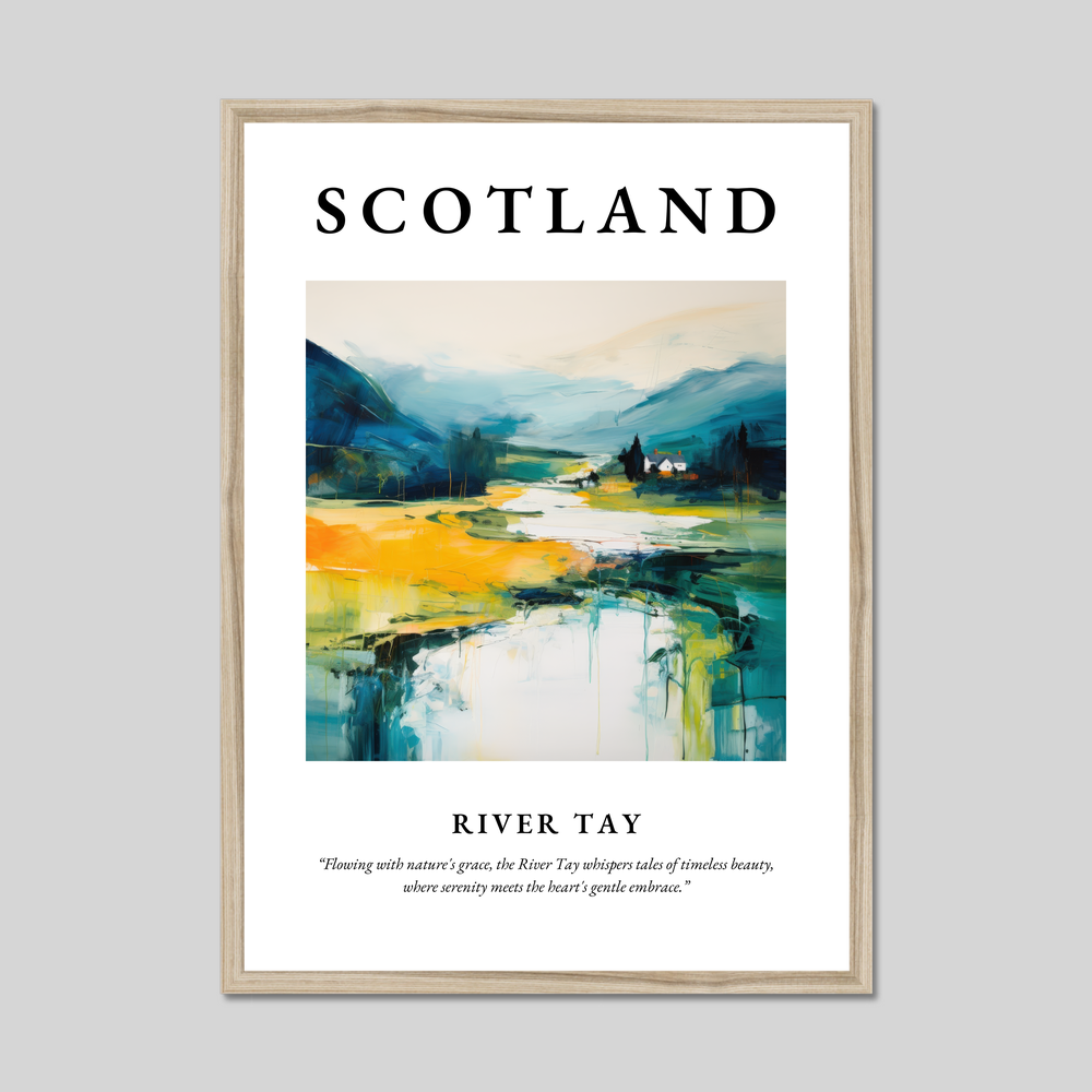 Poster in a natural frame with the word Scotland