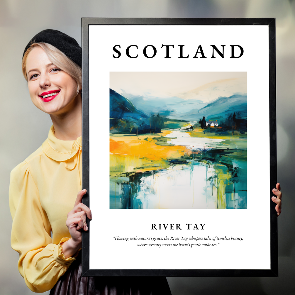 Person holding a poster of River Tay