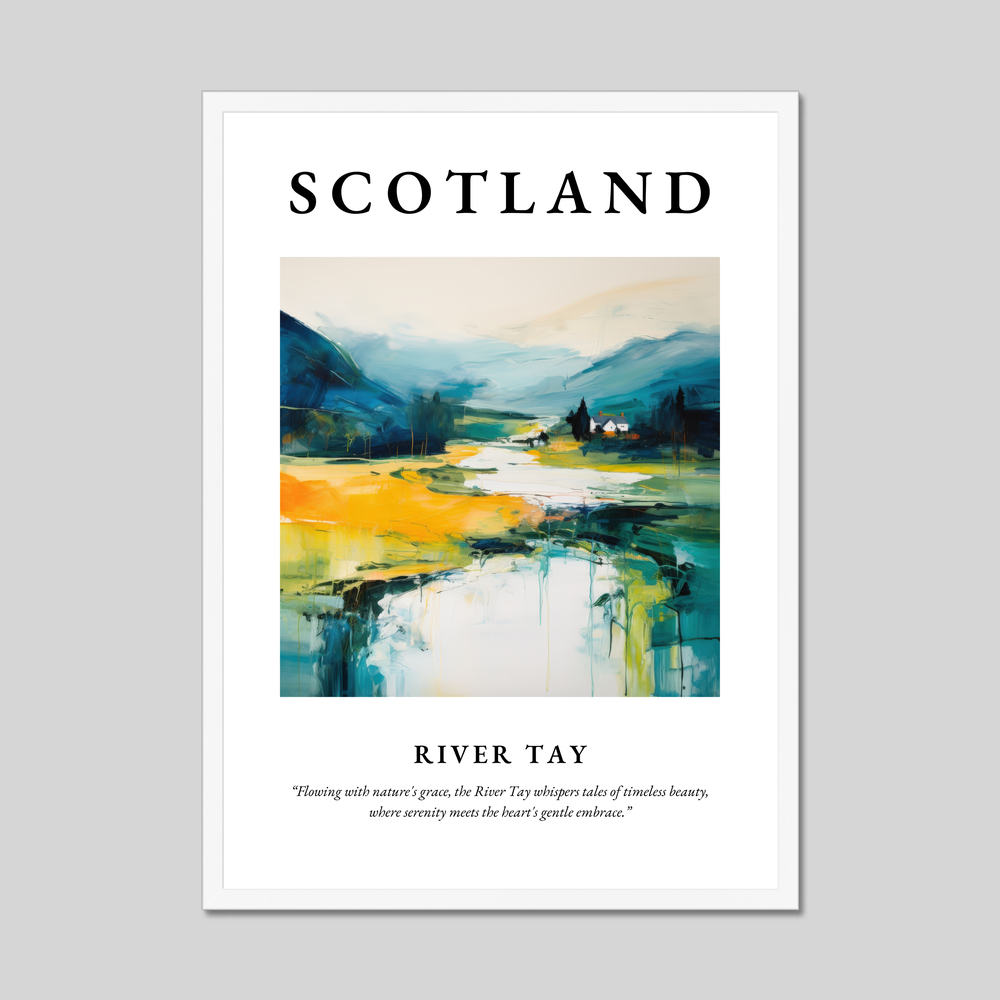 Poster in a white frame with the word Scotland