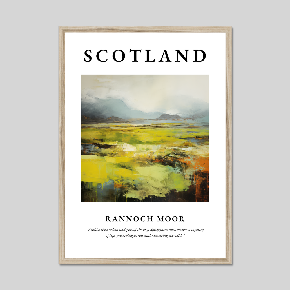 Poster in a natural frame with the word Scotland