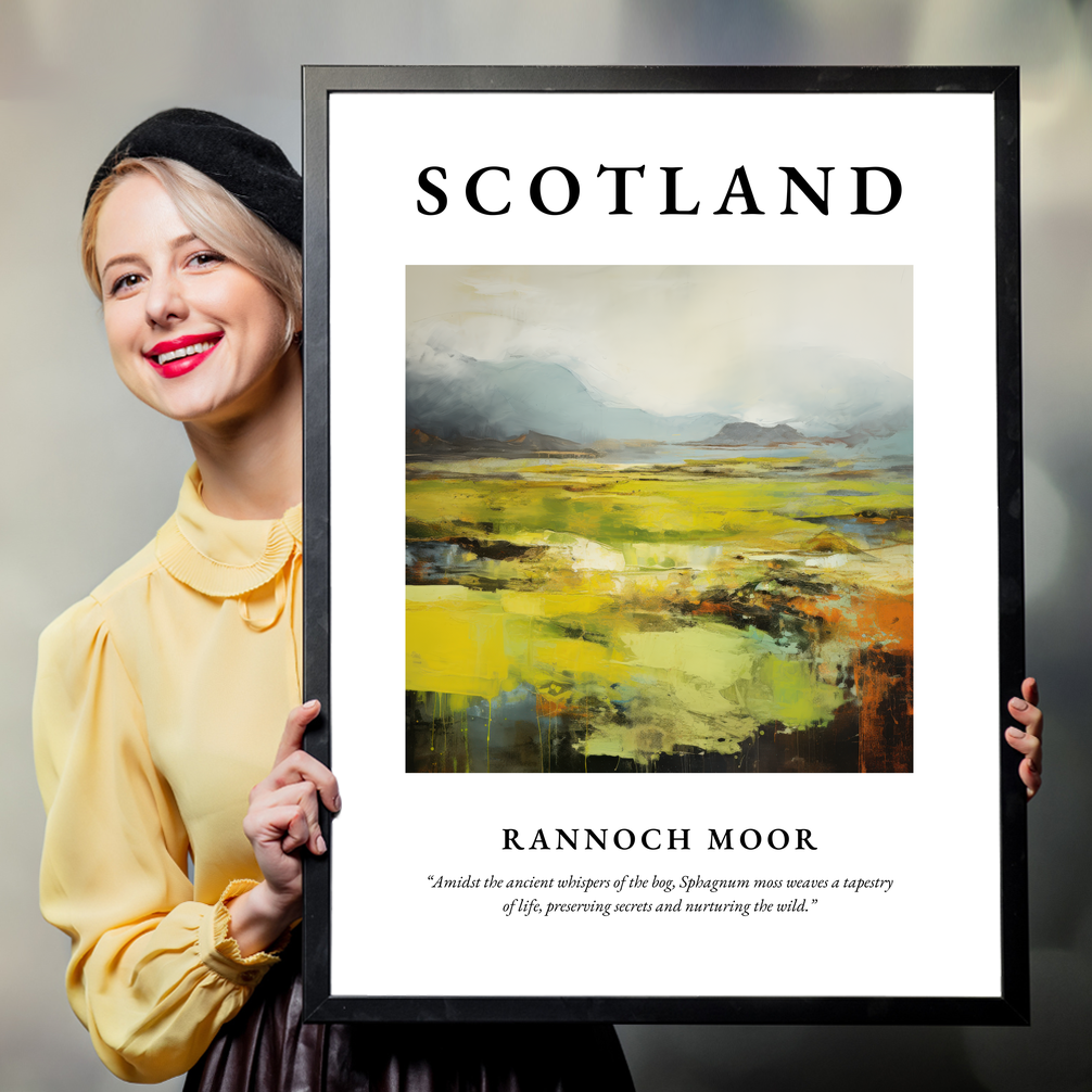 Person holding a poster of Rannoch Moor