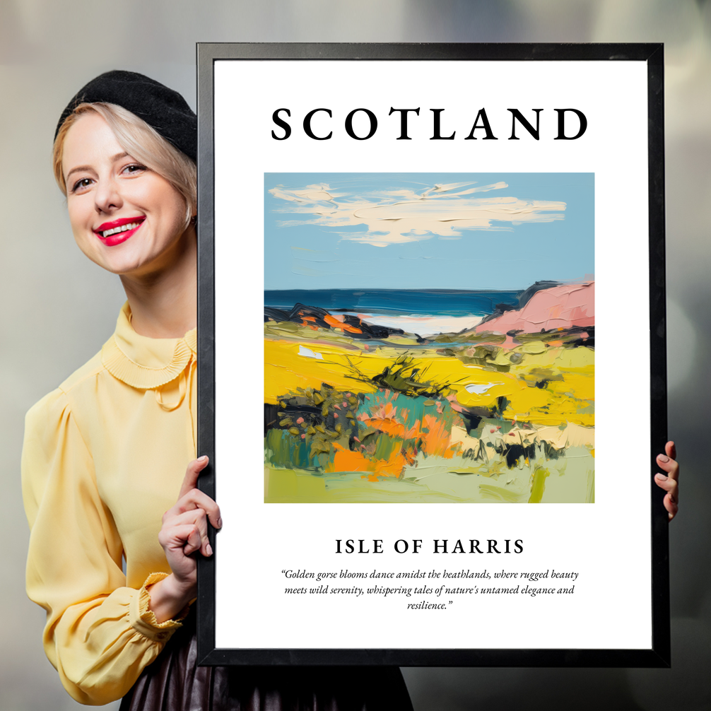 Person holding a poster of Isle of Harris