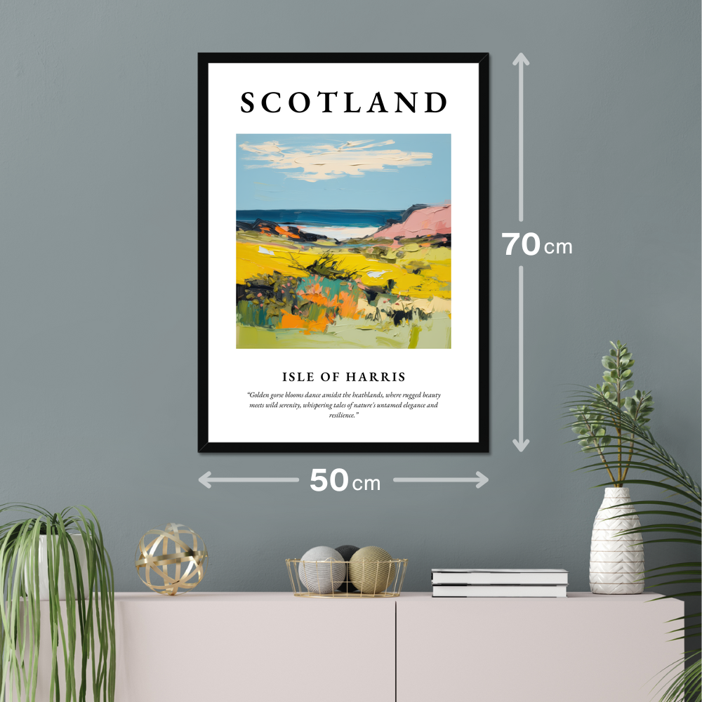 Poster of Isle of Harris hanging on a wall