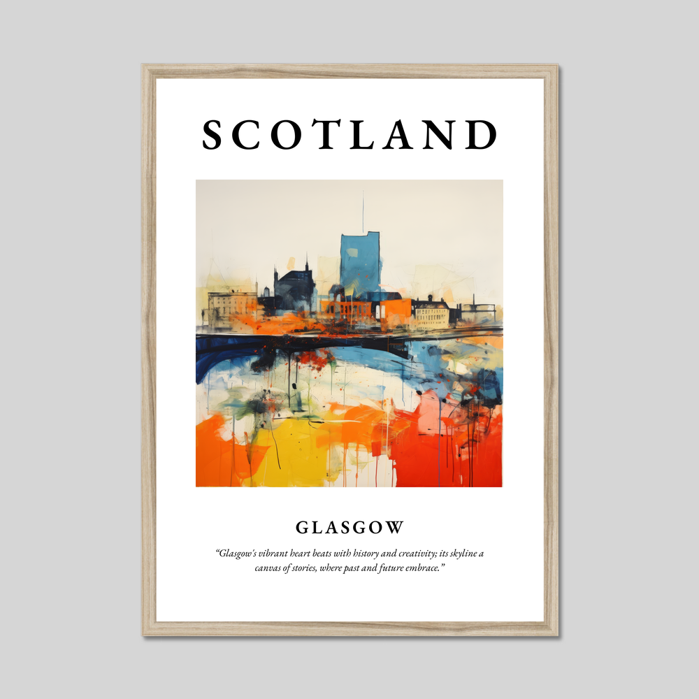 Poster in a natural frame with the word Scotland