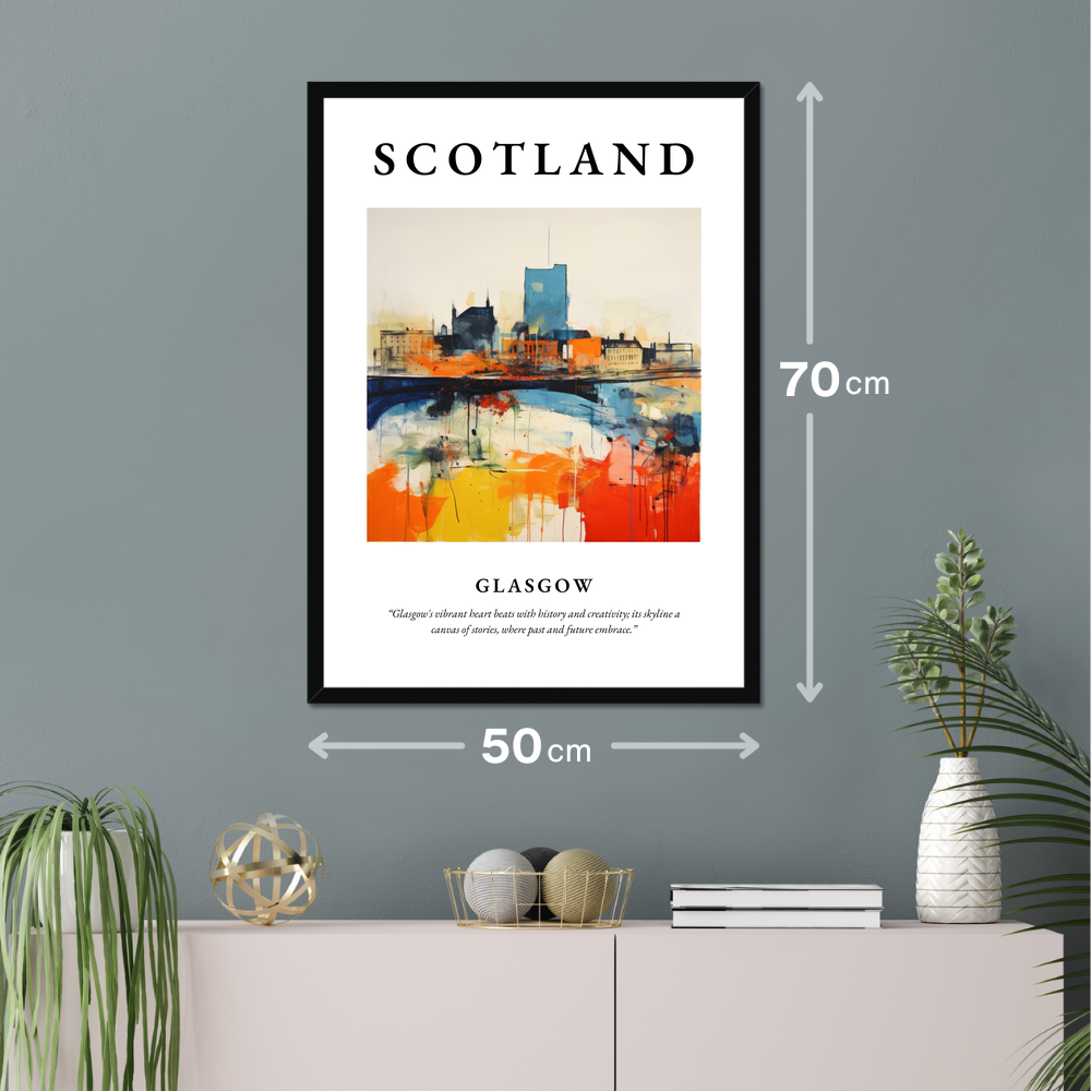 Poster of Glasgow hanging on a wall