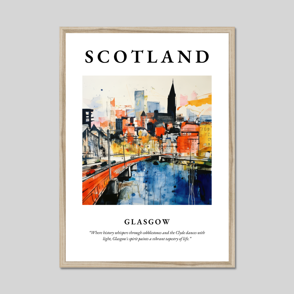 Poster in a natural frame with the word Scotland