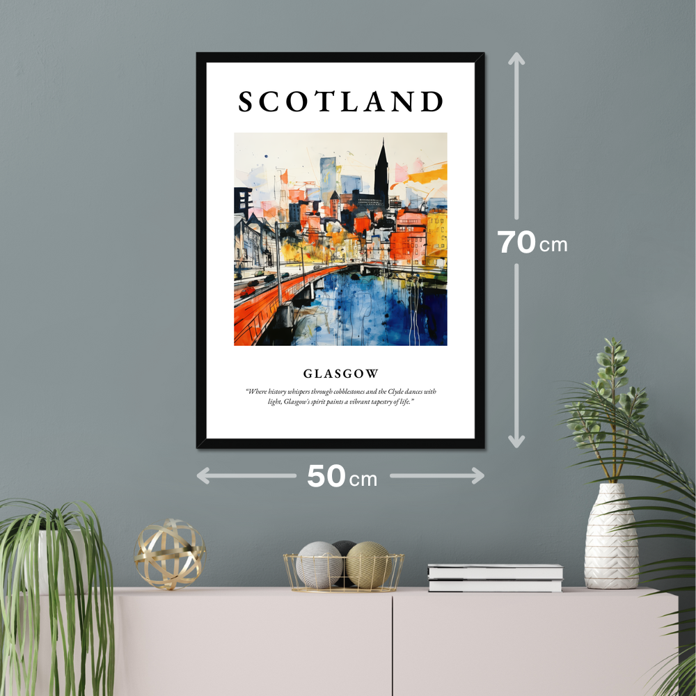 Poster of Glasgow hanging on a wall