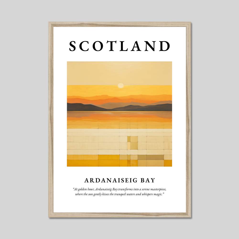 Poster in a natural frame with the word Scotland