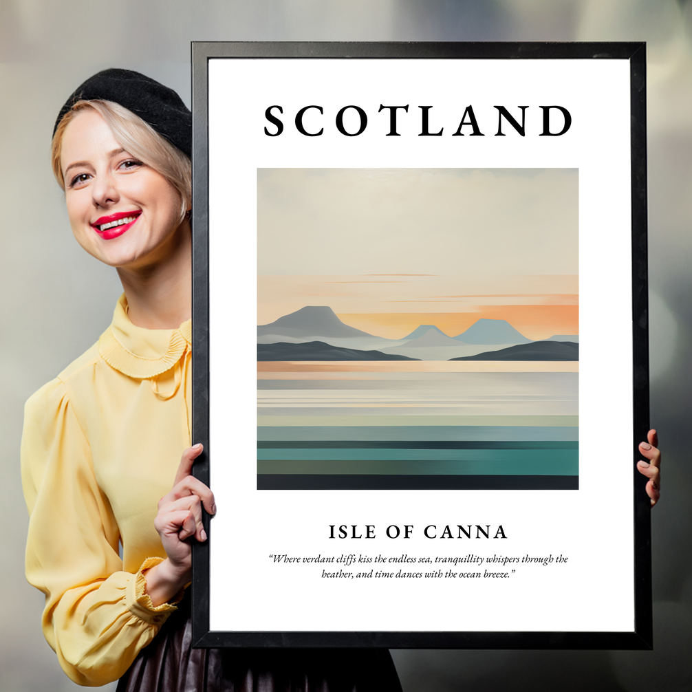 Person holding a poster of Isle of Canna