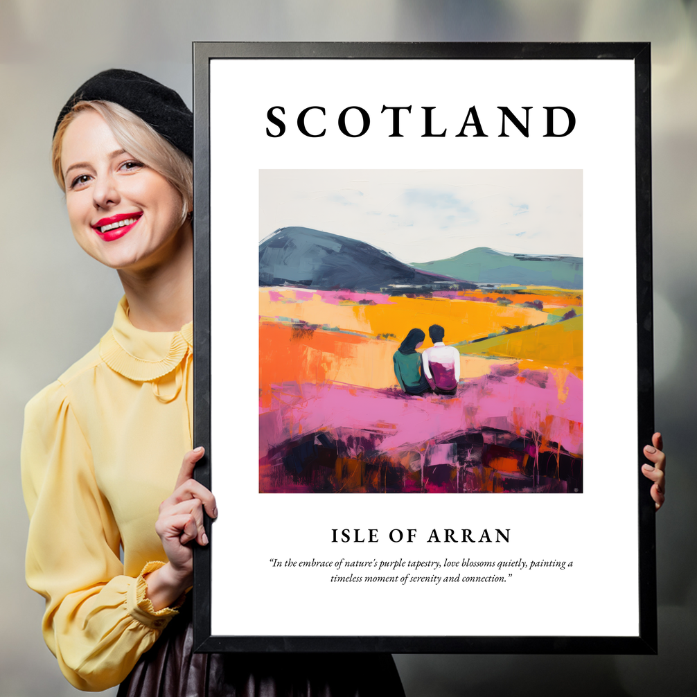 Person holding a poster of Isle of Arran