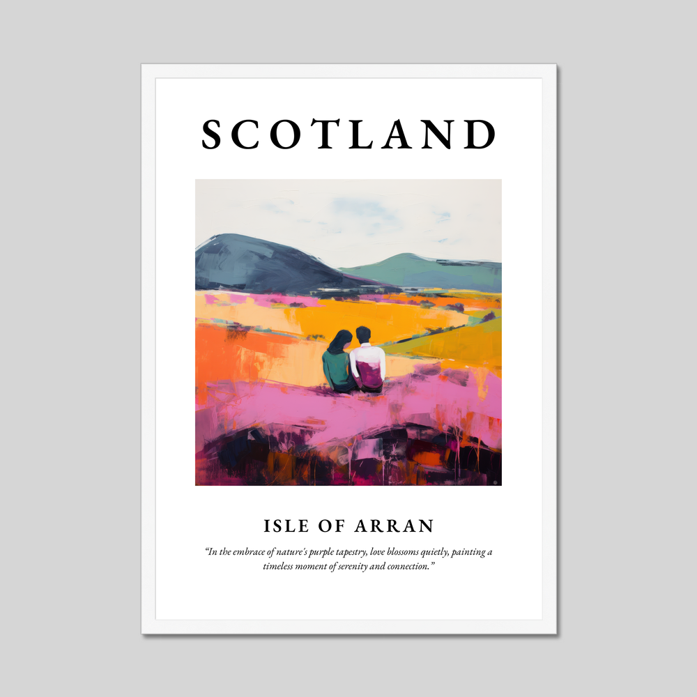 Poster in a white frame with the word Scotland