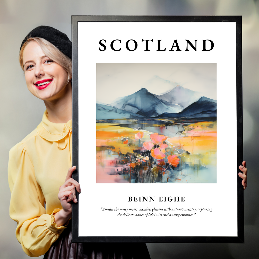 Person holding a poster of Beinn Eighe