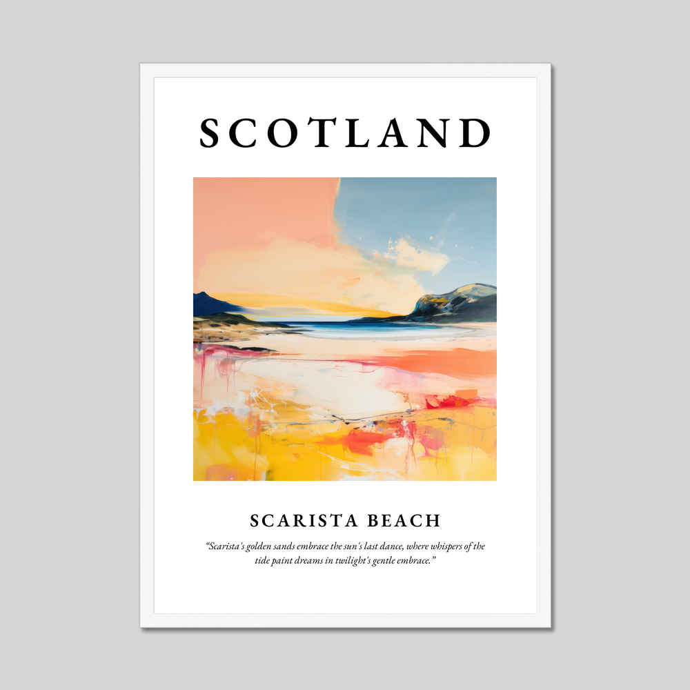 Poster in a white frame with the word Scotland