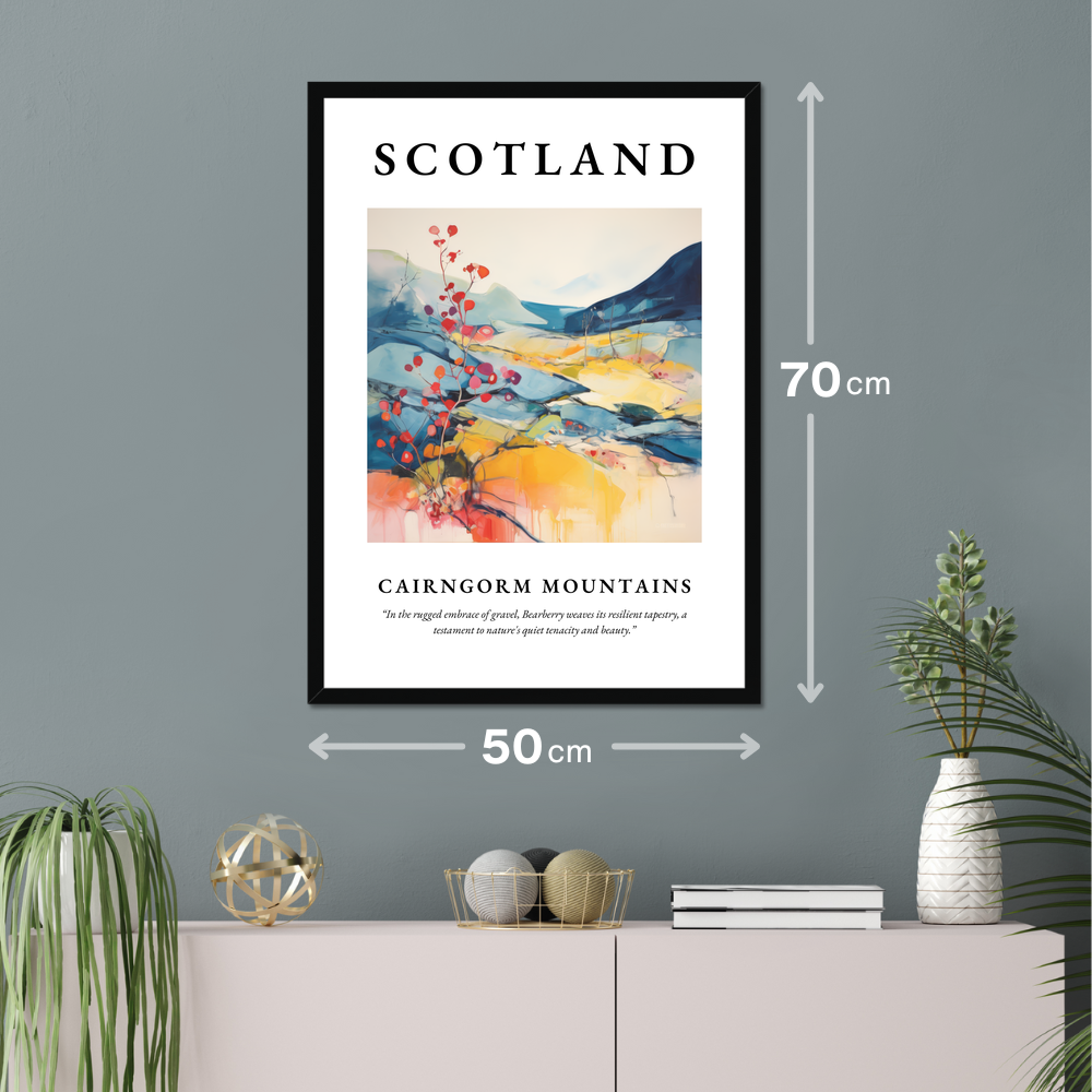 Poster of Cairngorm Mountains hanging on a wall