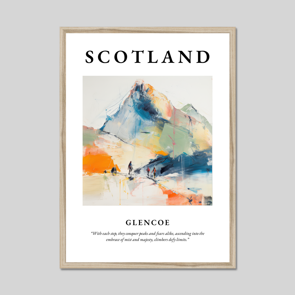 Poster in a natural frame with the word Scotland