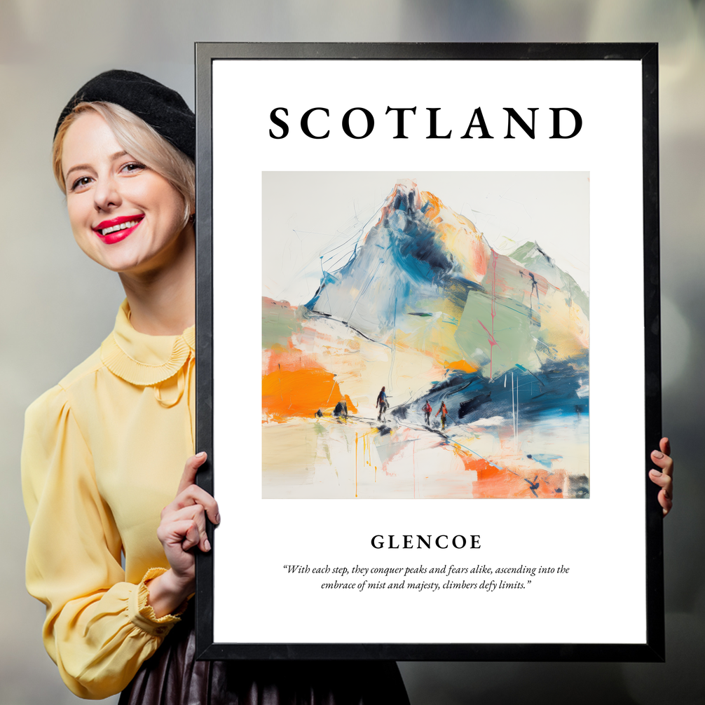 Person holding a poster of Glencoe