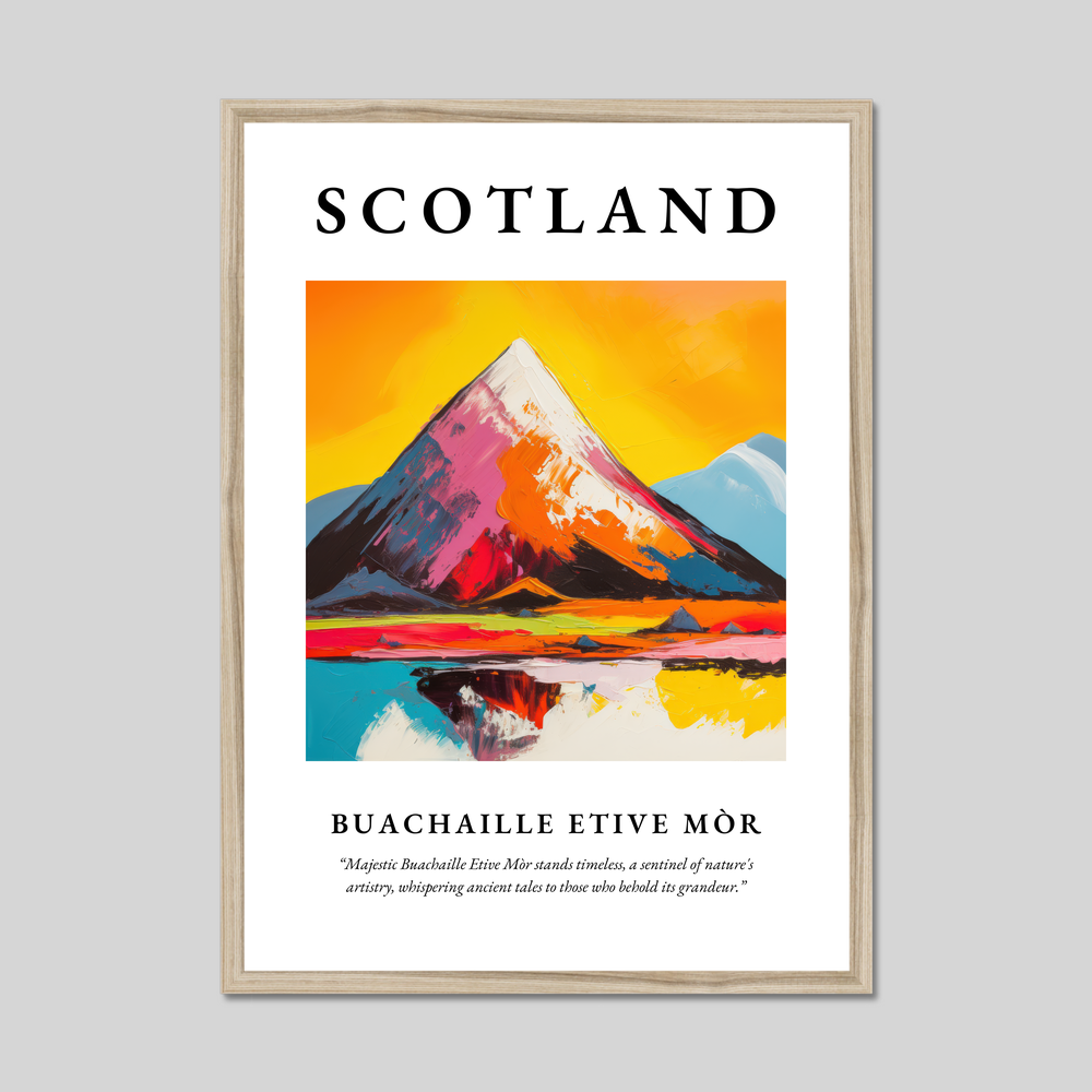 Poster in a natural frame with the word Scotland